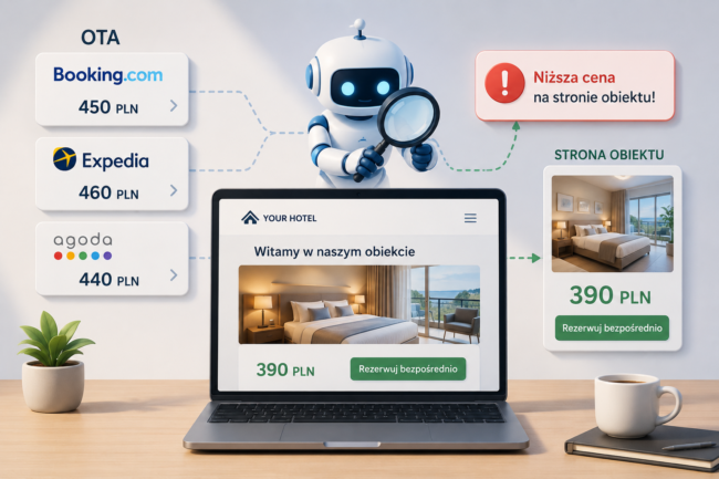 Monitorowanie cen przez Booking.com i inne OTA, a wpływ na pozycje w portalach rezerwacyjnych